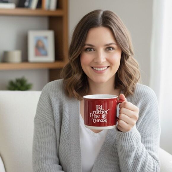 I’d Rather be at TJ Maxx Red and White Mug Bold Design - Picture 10 of 10